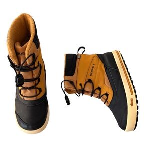 Merrell Snow Bank 2.0 Waterproof Winter Boots Boys 5M Tan Black